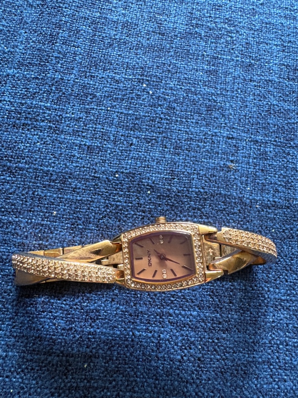 DKNY Gold-tone Crystal Accent Women's Bracelet Watch with Champagne Dial